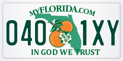 FL license plate 0401XY