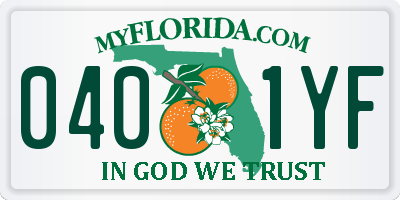 FL license plate 0401YF