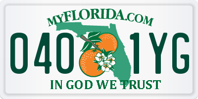 FL license plate 0401YG