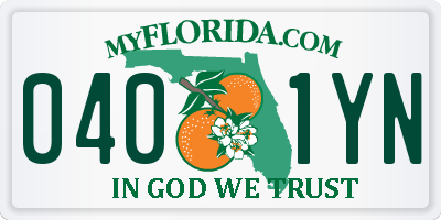 FL license plate 0401YN