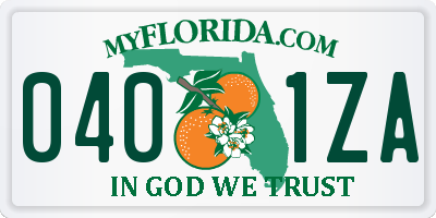 FL license plate 0401ZA