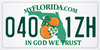 FL license plate 0401ZH