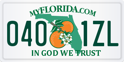 FL license plate 0401ZL