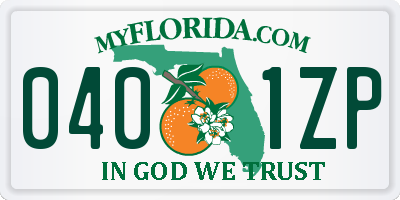 FL license plate 0401ZP
