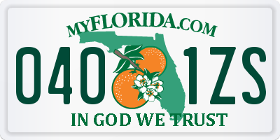FL license plate 0401ZS