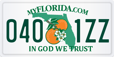 FL license plate 0401ZZ