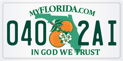 FL license plate 0402AI