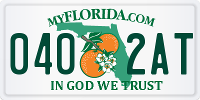 FL license plate 0402AT