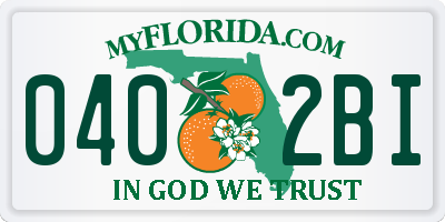 FL license plate 0402BI