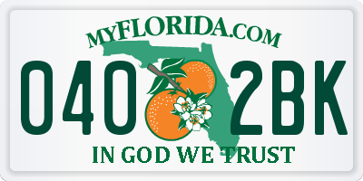 FL license plate 0402BK