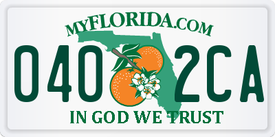 FL license plate 0402CA