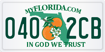 FL license plate 0402CB