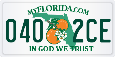 FL license plate 0402CE