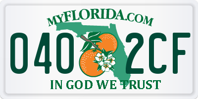 FL license plate 0402CF