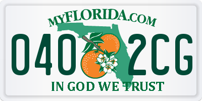 FL license plate 0402CG
