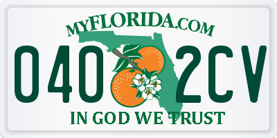 FL license plate 0402CV