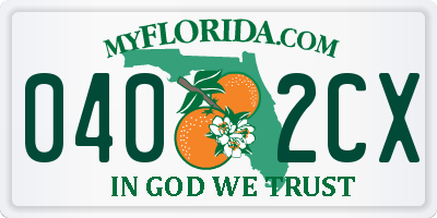 FL license plate 0402CX