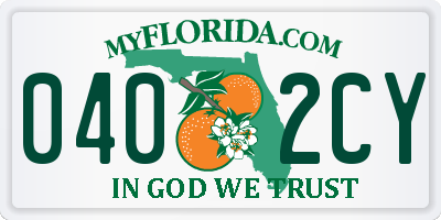 FL license plate 0402CY