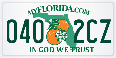 FL license plate 0402CZ