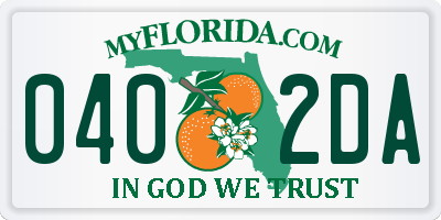 FL license plate 0402DA