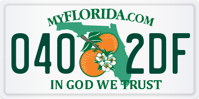 FL license plate 0402DF