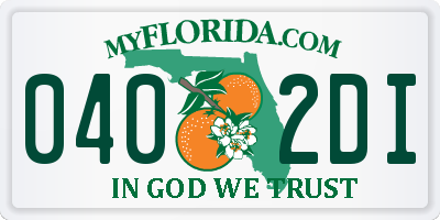 FL license plate 0402DI