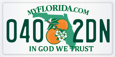 FL license plate 0402DN