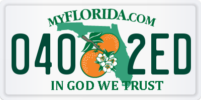 FL license plate 0402ED