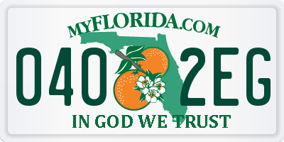 FL license plate 0402EG