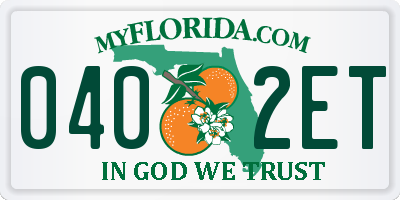FL license plate 0402ET