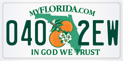 FL license plate 0402EW