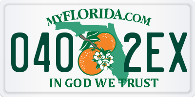 FL license plate 0402EX