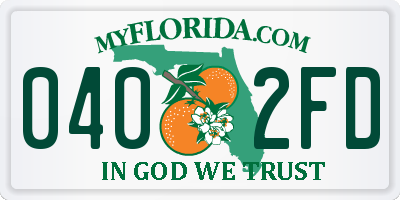 FL license plate 0402FD