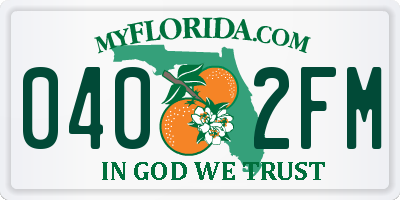 FL license plate 0402FM