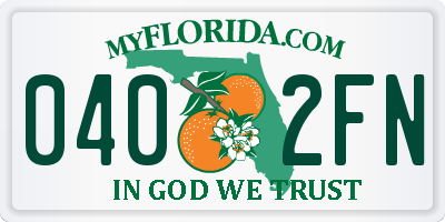 FL license plate 0402FN