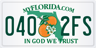 FL license plate 0402FS