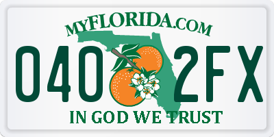 FL license plate 0402FX
