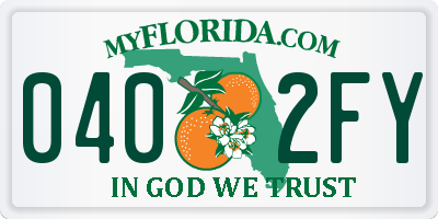 FL license plate 0402FY