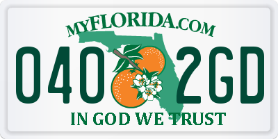 FL license plate 0402GD