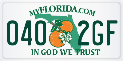 FL license plate 0402GF