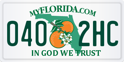 FL license plate 0402HC