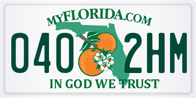 FL license plate 0402HM
