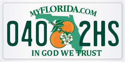 FL license plate 0402HS