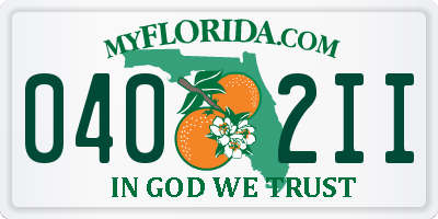 FL license plate 0402II
