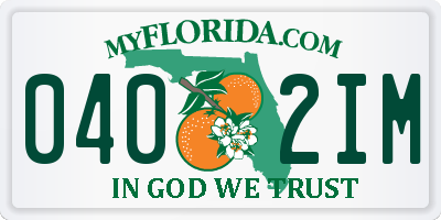 FL license plate 0402IM