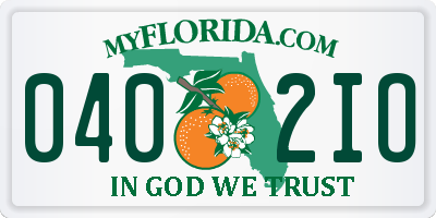 FL license plate 0402IO