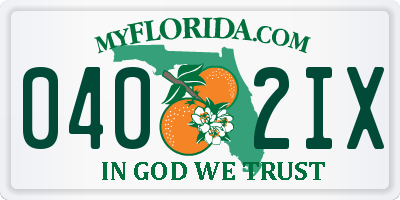 FL license plate 0402IX
