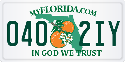 FL license plate 0402IY