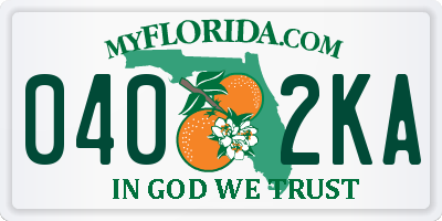 FL license plate 0402KA
