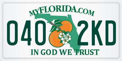 FL license plate 0402KD